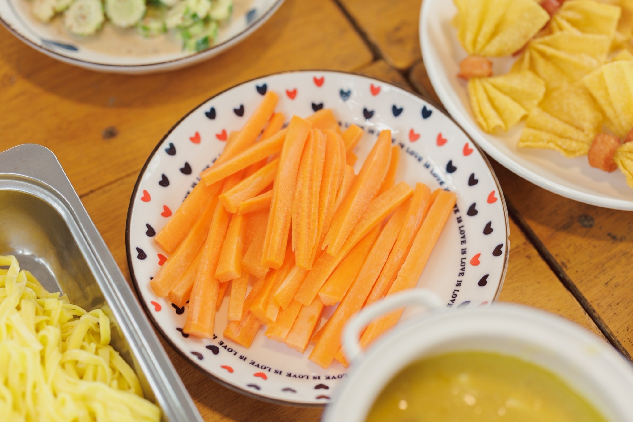 Healthy lunch with fresh vegetables at Bamboo Valley