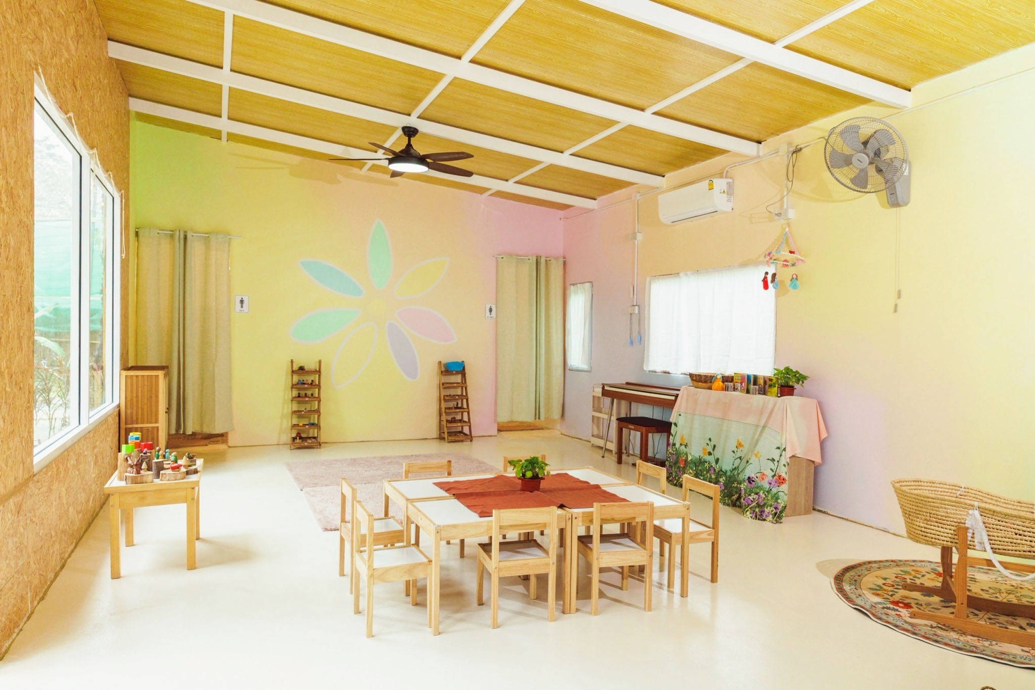 Nursery children exploring nature